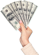 hand holding 100s
